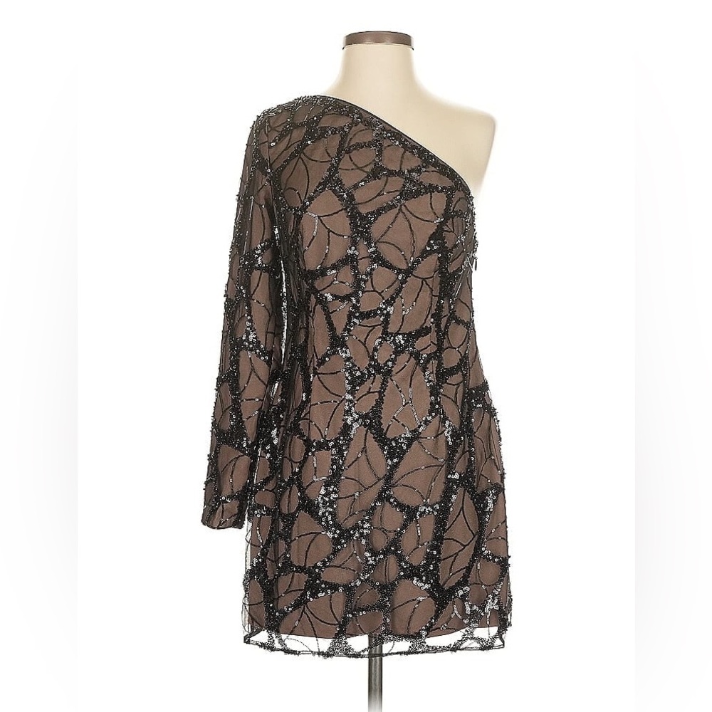 NEW Dress the Population Black One-Shoulder sequin Dress lowest price no offers